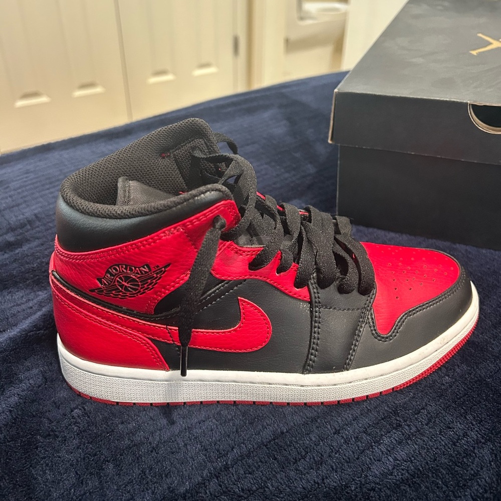 Jordan Kids' Red and Black High-Top Sneakers